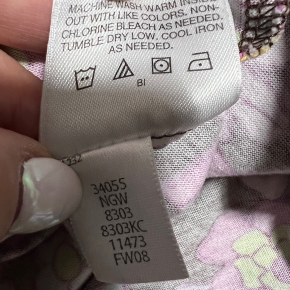 Hanna Andersson Brown and Pink Floral Shirt 120cm Size 6 Tie Back Ribbon Trim - Picture 5 of 6